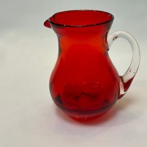 Hand Blown Red Mini Pitcher